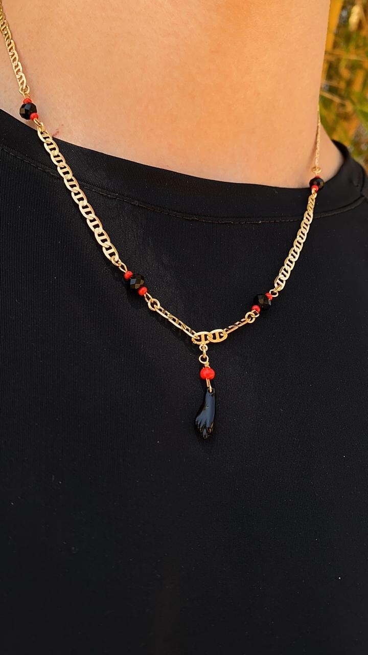 Necklace Azabache 24″ Mariner Chain 3.8mm 14K Gold Filled Mens Adults Cadena