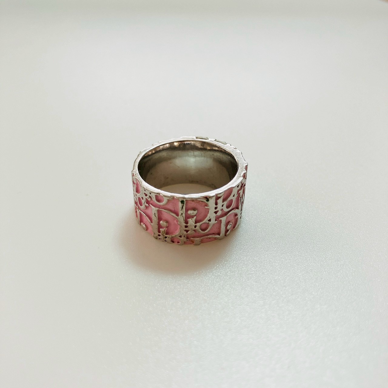 Christian Dior Trotter Pink Silver Ring Japan Import Size 5 US