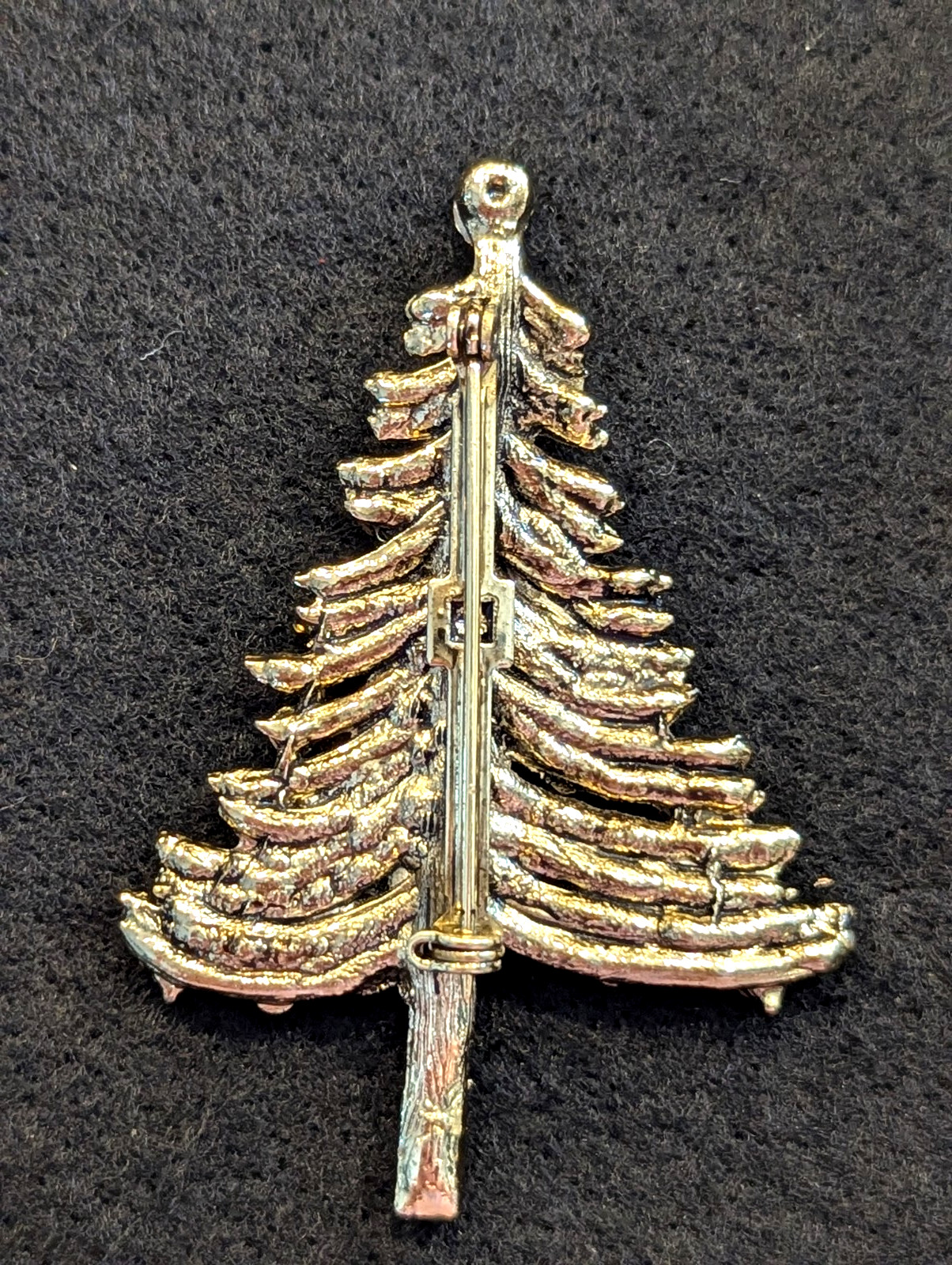 Christmas Tree Lot of 7 Vintage New Pin Brooch Repair As Is Missing Rhinestones