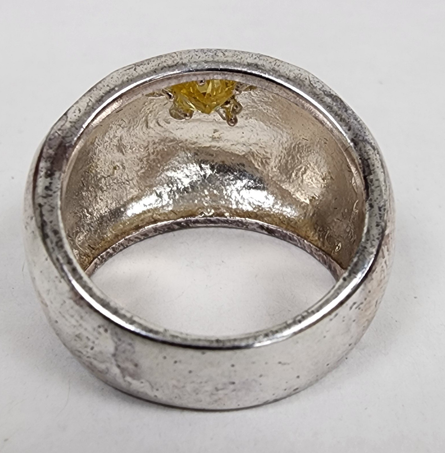Designer LJ Sterling Silver Blue Enamel Falling Stars & Yellow Star CZ Ring Sz 7