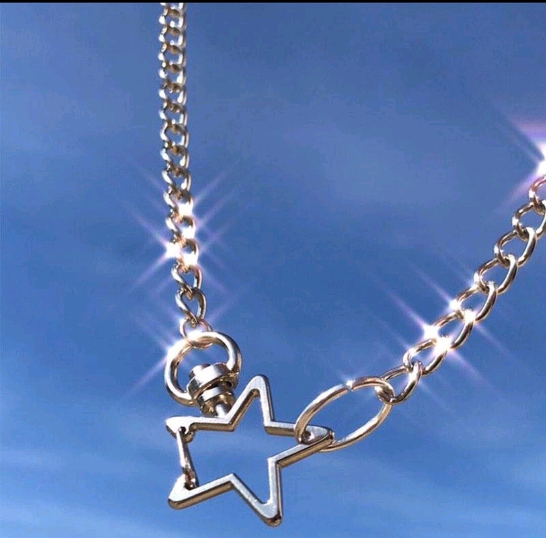 Star Choker Necklace Moon Face Barbed Wire Celestial Gothic Punk Rock Earrings