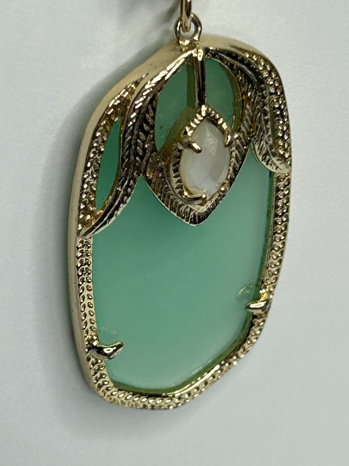 Kendrea Scott Necklace 30in Gold Tone Mint Green Chalcedony Roxanne Darby Rae