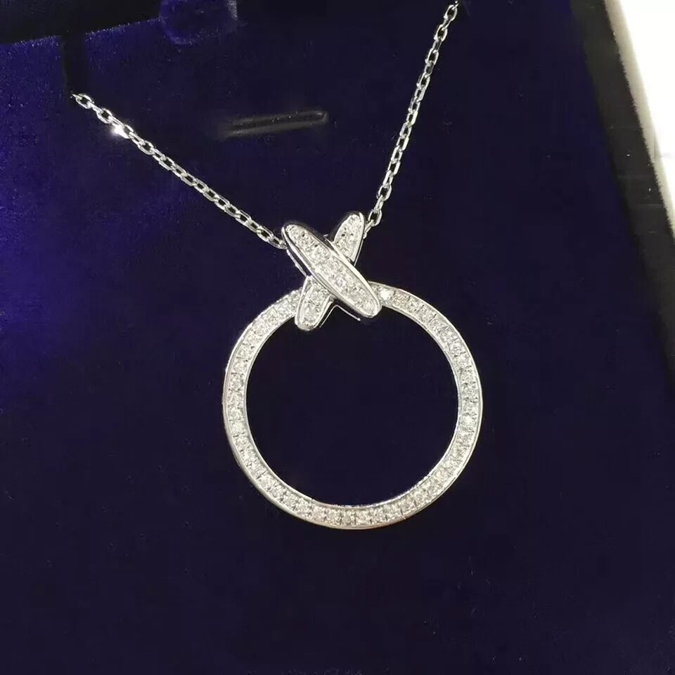 Round Cut Simulated Diamond Women’s Charm Pendant 14k White Gold Plated