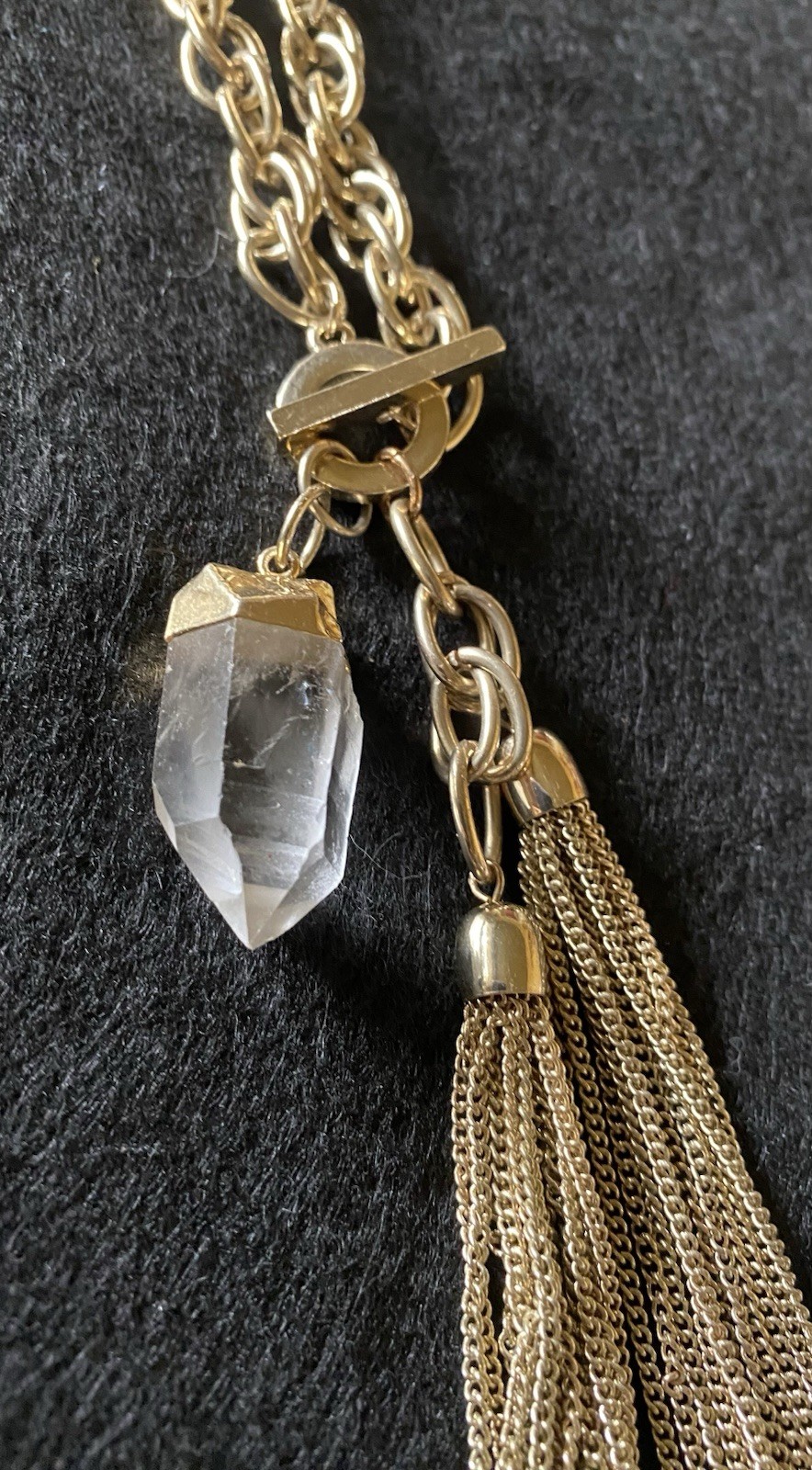 7 PIECE Goldtone JEWELRY Lot – CRYSTAL Necklace – VARIOUS Pins BUNNY & More