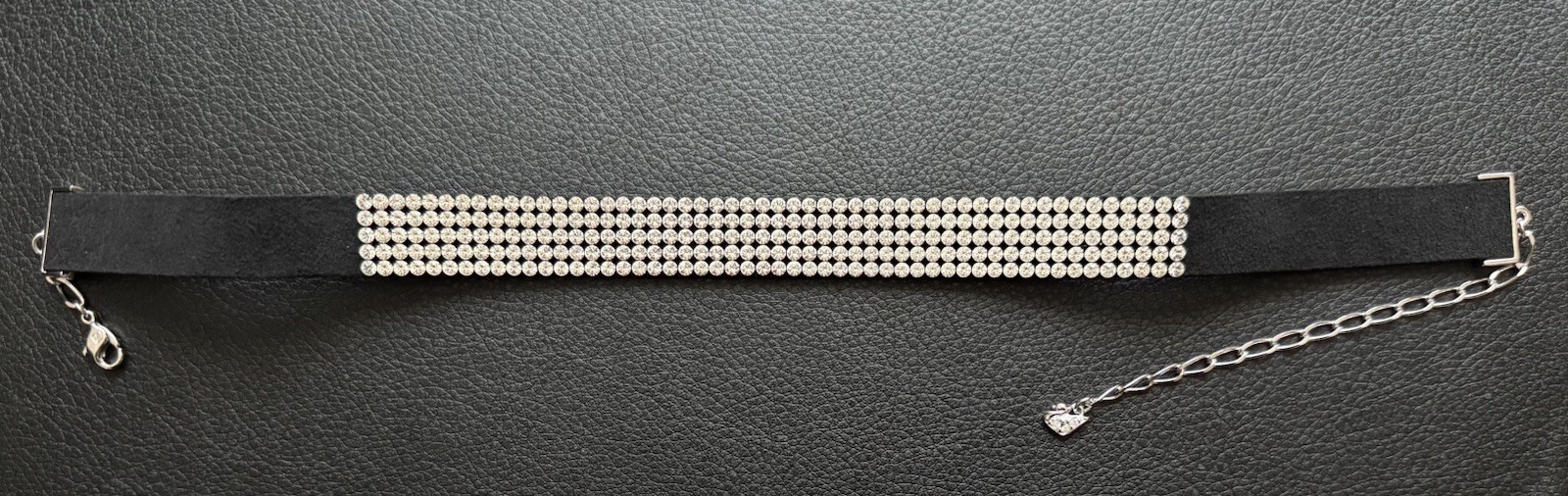 Genuine Swarovski Choker Necklace, Rhodium Plated, 40 cm
