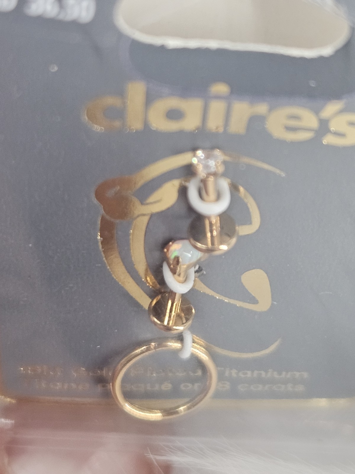 Claire’s Earrings 18G 1.0mm 18kt Gold Plated Titanium