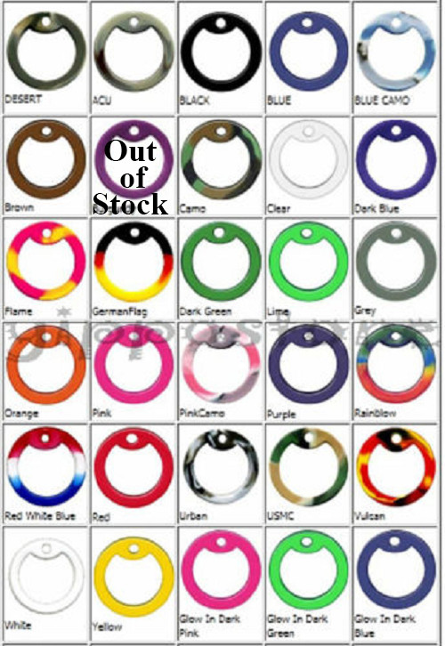 10 Military Army Dog Tag Silencers Rubber Silencer You Choose Colors Mix & Match
