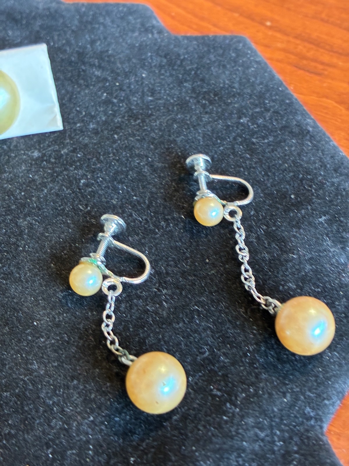 8 Pair Vintage Screw Back Earrings Faux Pearls Floral Gold Silver Tone$5