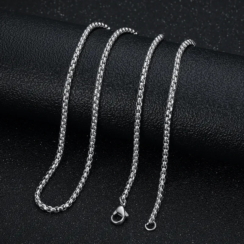 Titanium Steel Plating Rhinestones 18K Gold Plated Men’s Necklace
