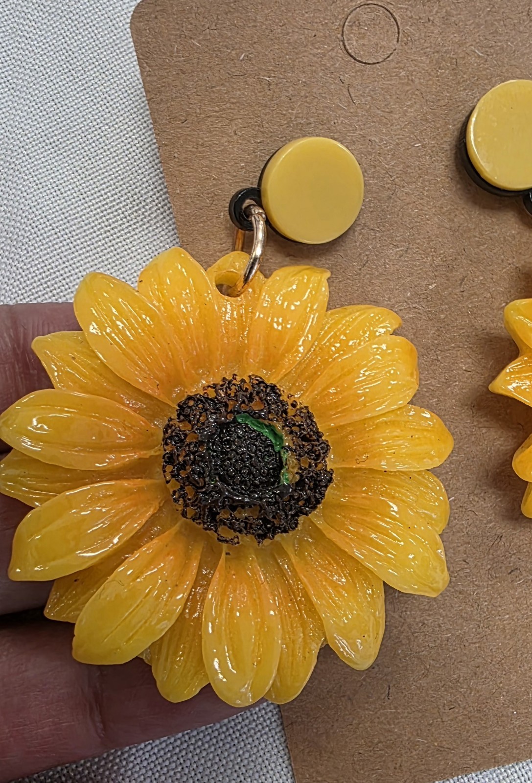 Fashion Sunflower Shaped Yellow Earring , For Female Any Occasion