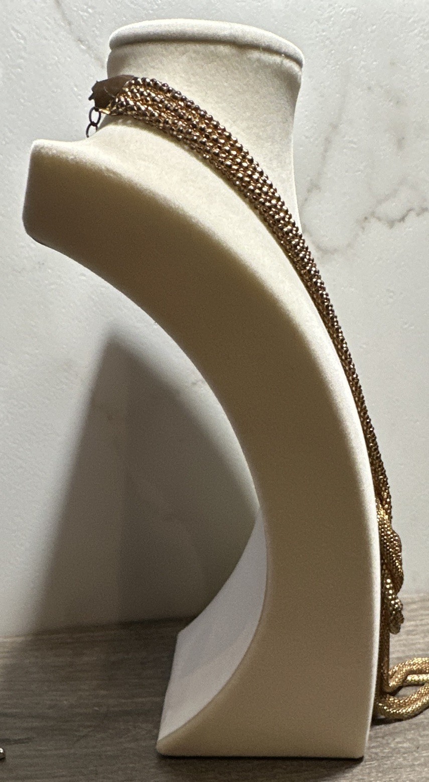 Gold Tone Snake Chain Knot Tassel Lariat Y-Drop Necklace Adjustable Lobster