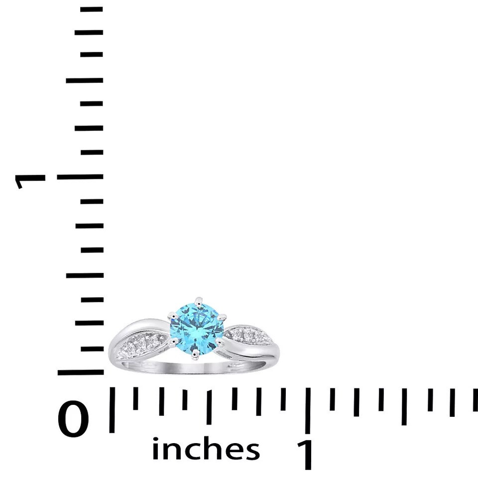 1.00 Ct Blue Diamond Fancy Solitaire Engagement Ring In 14K White Gold $1317.36