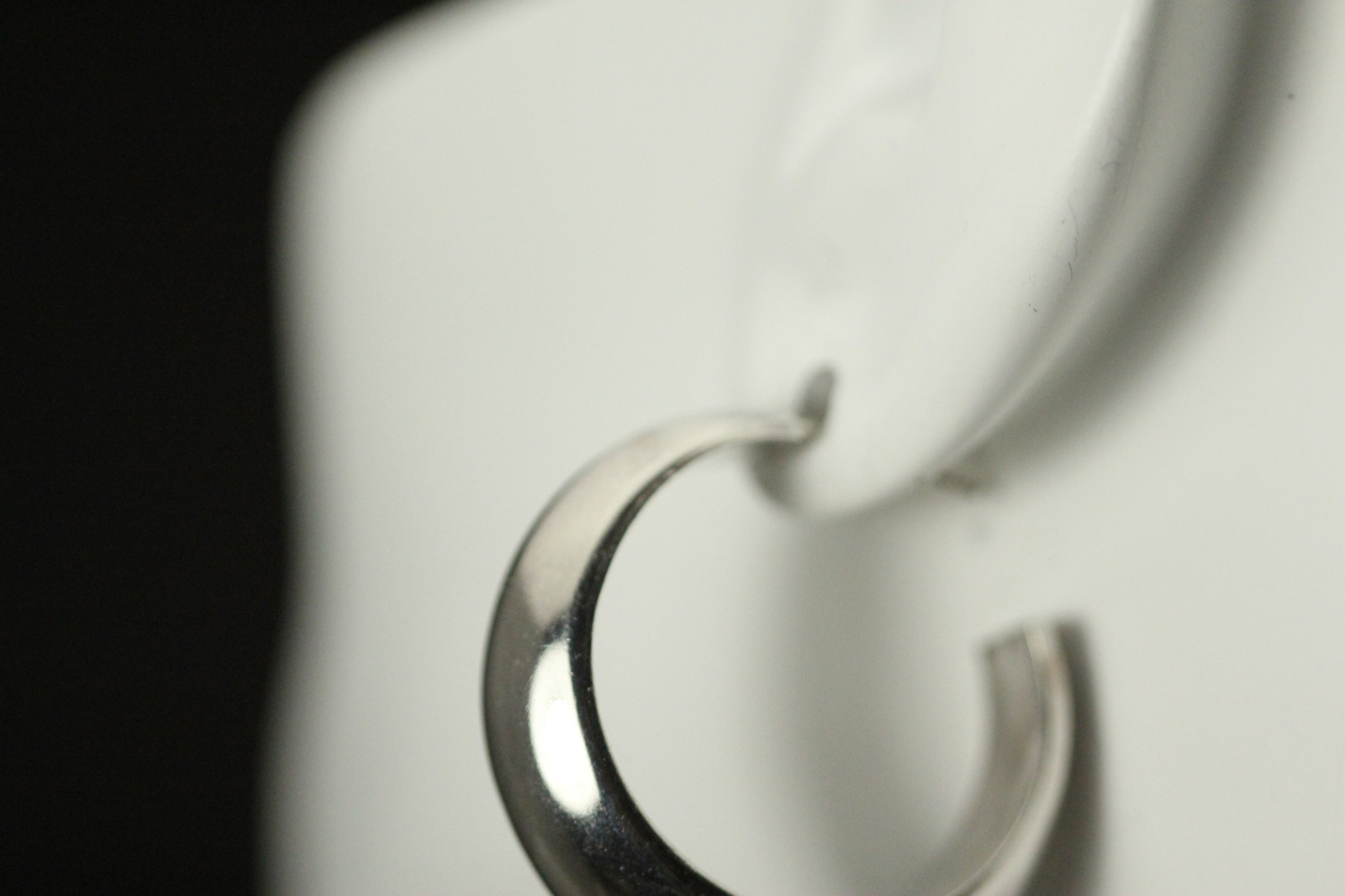 Hollow “C” Shaped Hoop Post 925 Sterling Silver Earrings 10.3 grams (EAR5708)