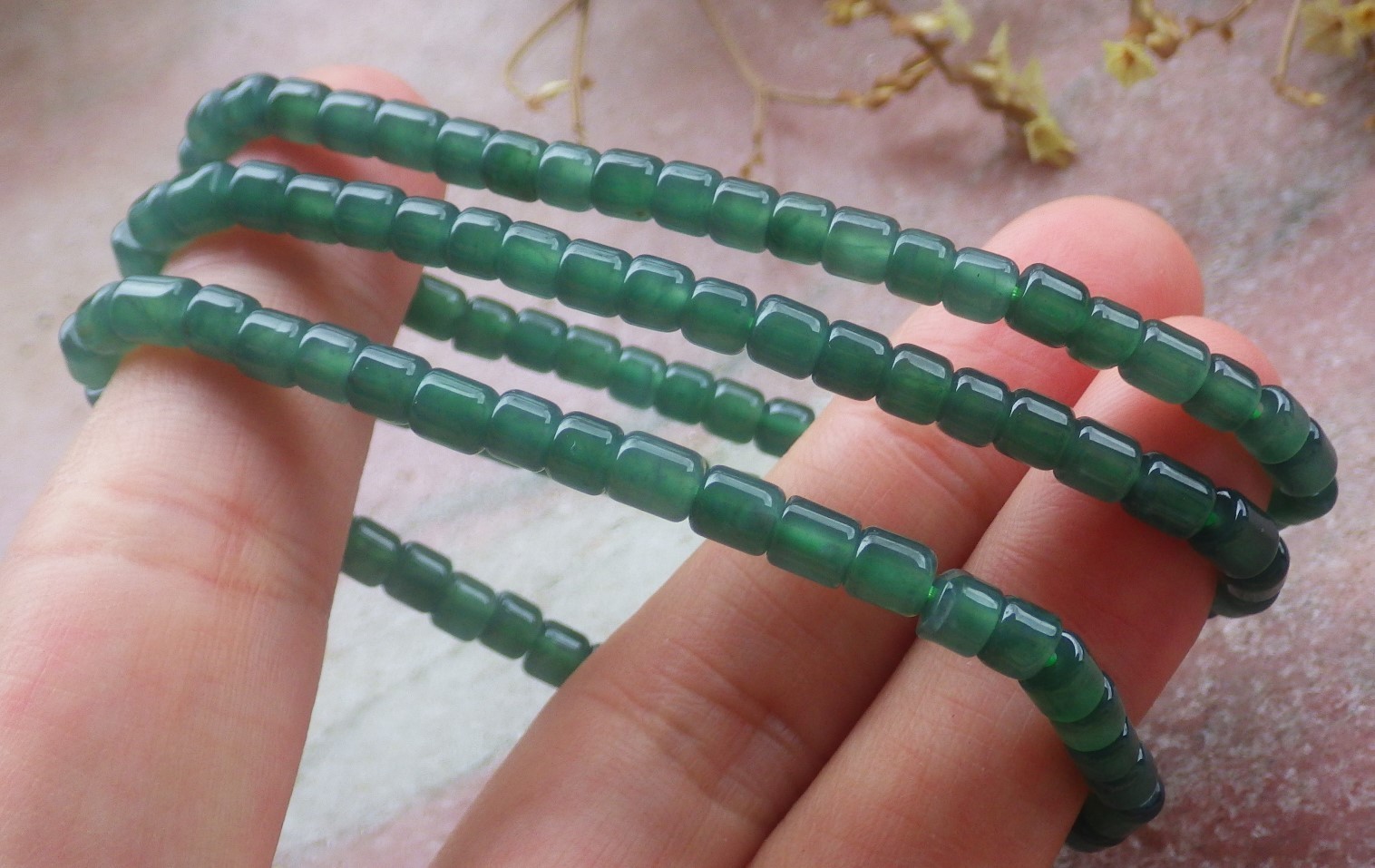 1 Pcs Icy Green 100% A JADE Jadeite Bead Beads Bangle Bracelet 6 inches 734712