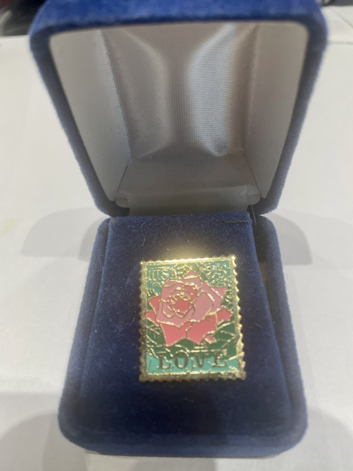 Love Stamp Pin USPS in Original Box Vintage 1988
