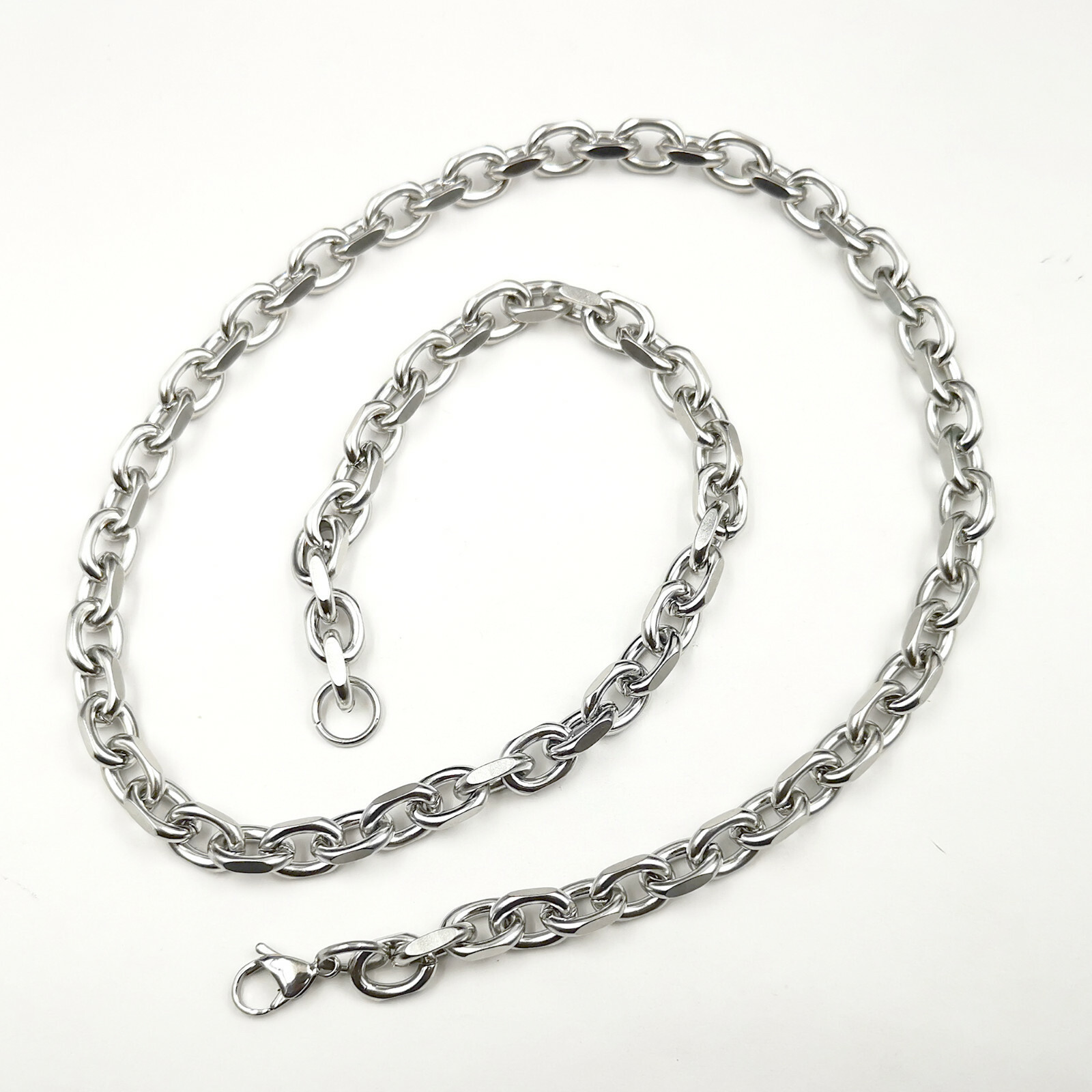 8mm Men’s Women bracelet / Anklets / necklace S.steel rollo polyhedral chain