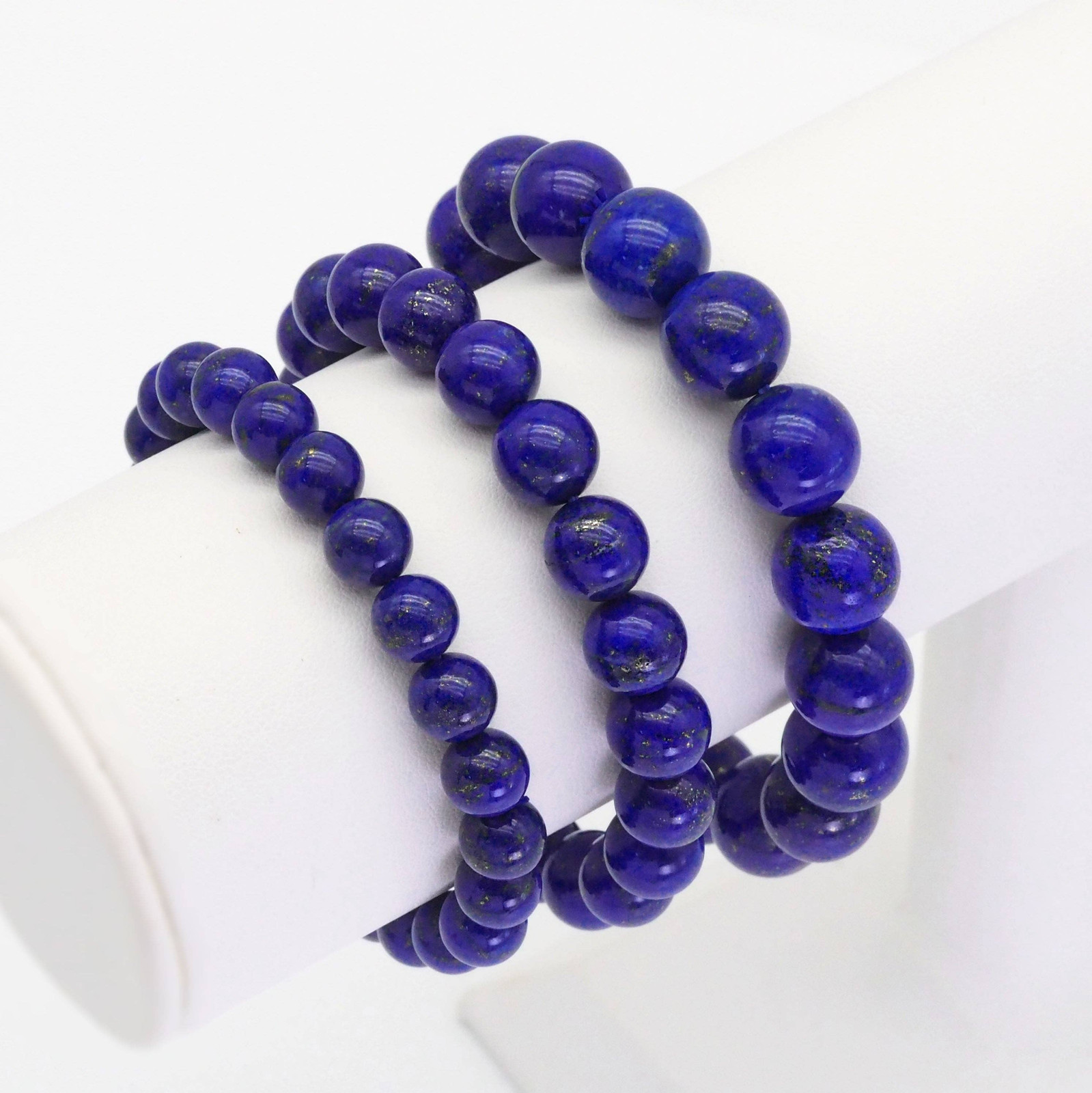 Genuine Quality Lapis Stretchy Bracelet, 8mm/10mm/12mm Round Smooth, Sku#EF362