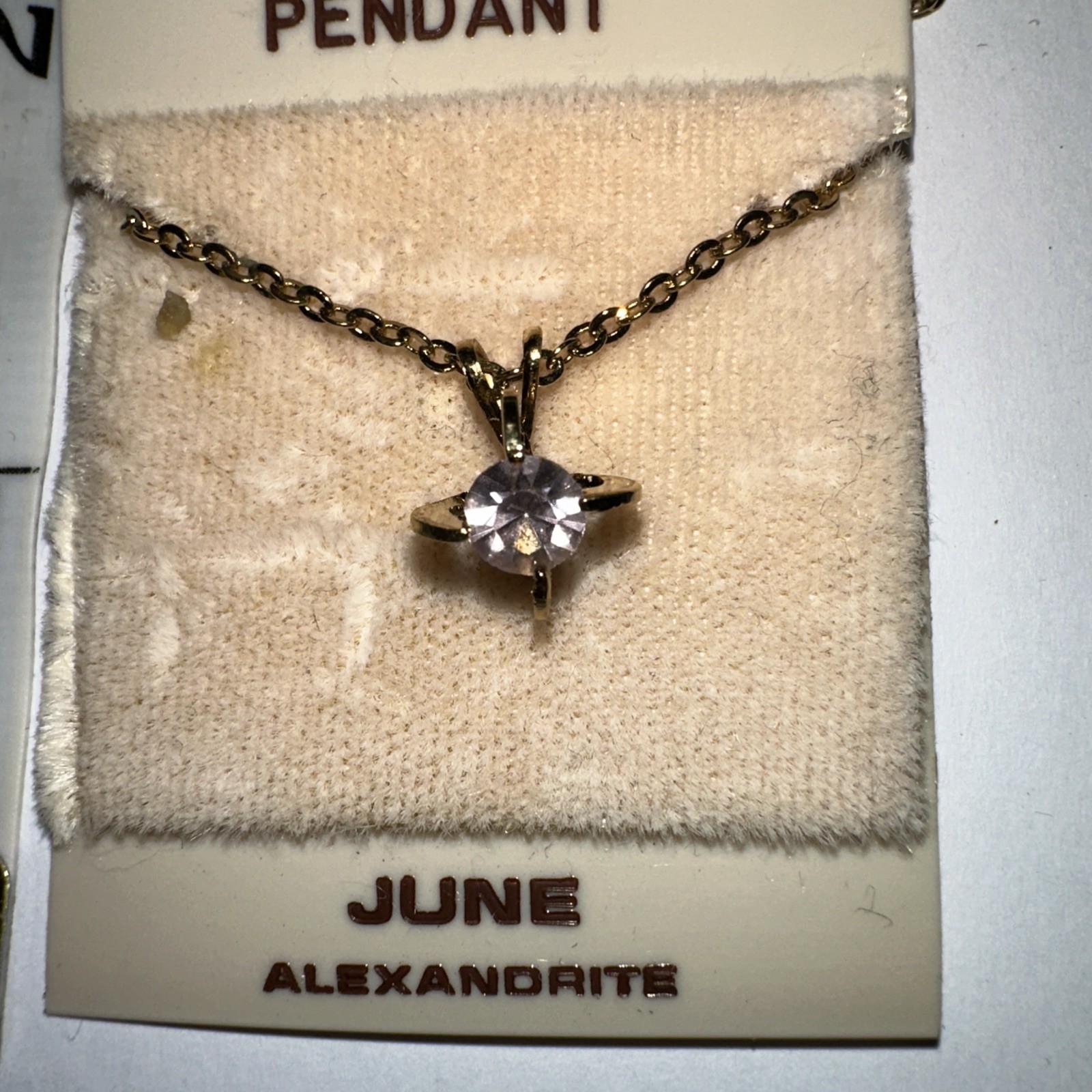 Alexandrite Necklace And Pierced Earrings Set June Birthday Stone