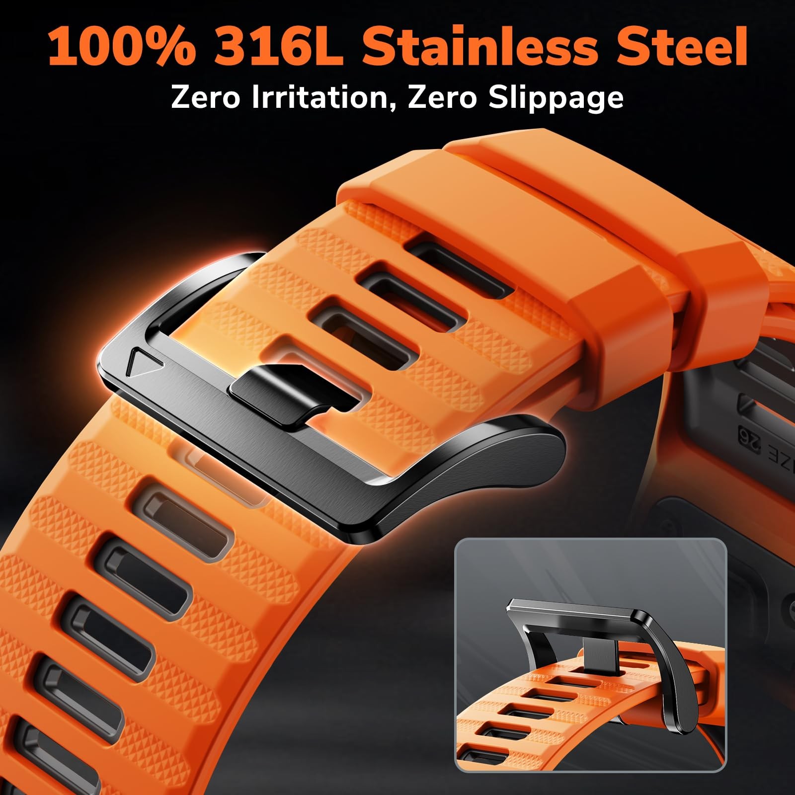 Quickfit 26mm Watch Band Silicone Sports Garmin Fenix 8 26mm 7X 6X 5X Bands