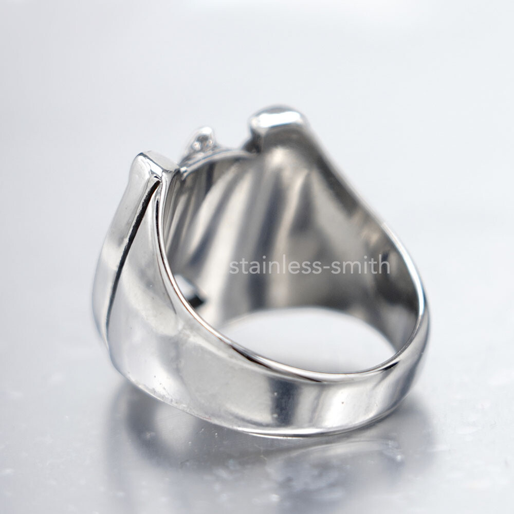 Mens Womens Stainless Steel Wild Horse Head Shoe Horseshoe Ring Size 6 7 8 9-15