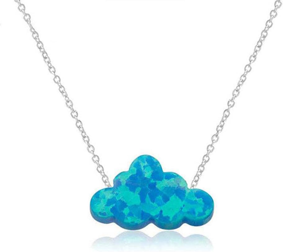 Blue Sky White Cloud Necklace Resin Cloud Necklace for Women Cloud Opal Pendant