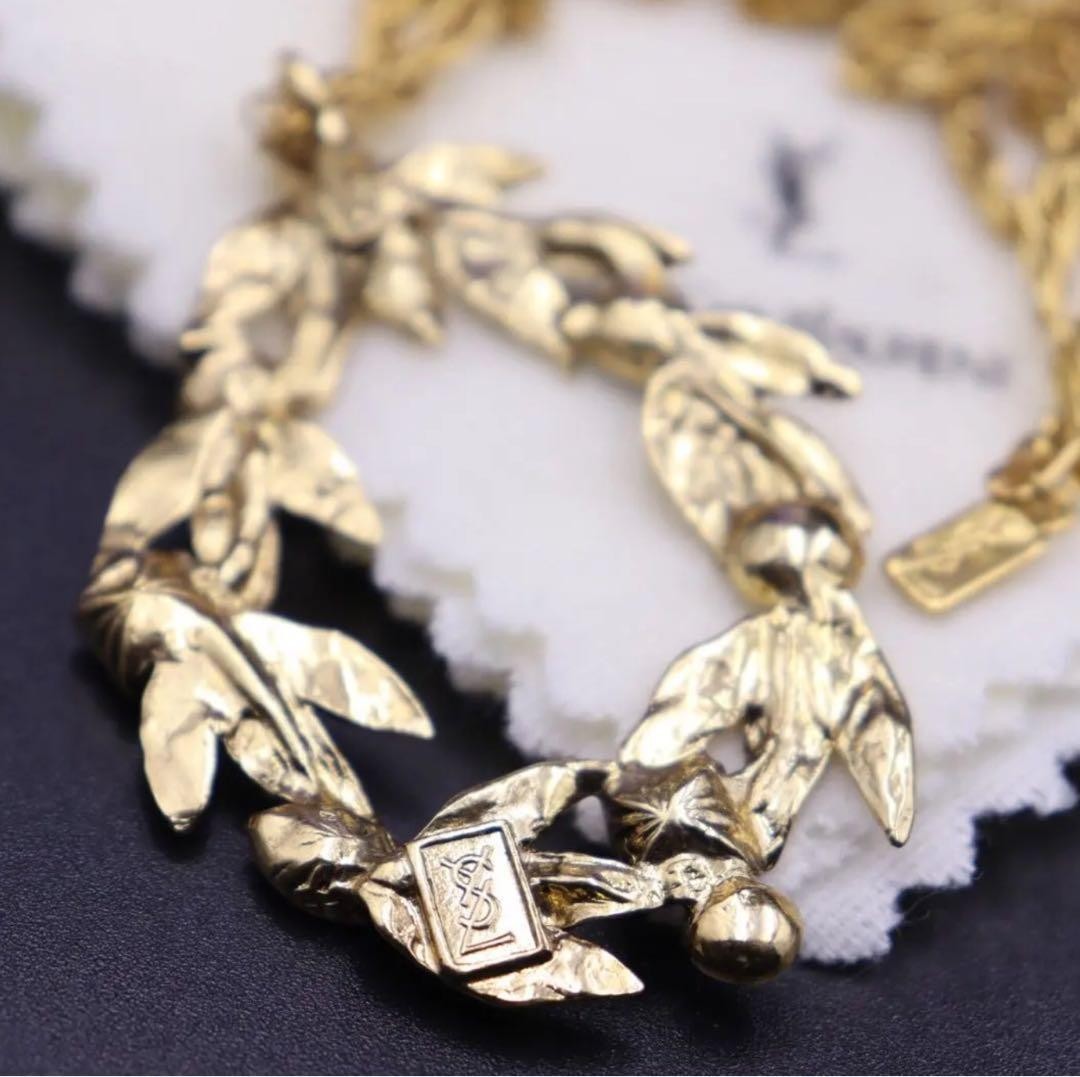 Saint Laurent Necklace Vintage Stone YSL