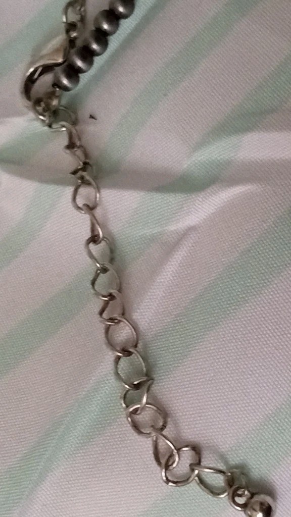 Southwestern Silver Necklace Red Stone No Marks Non-magnetic, Except Extension