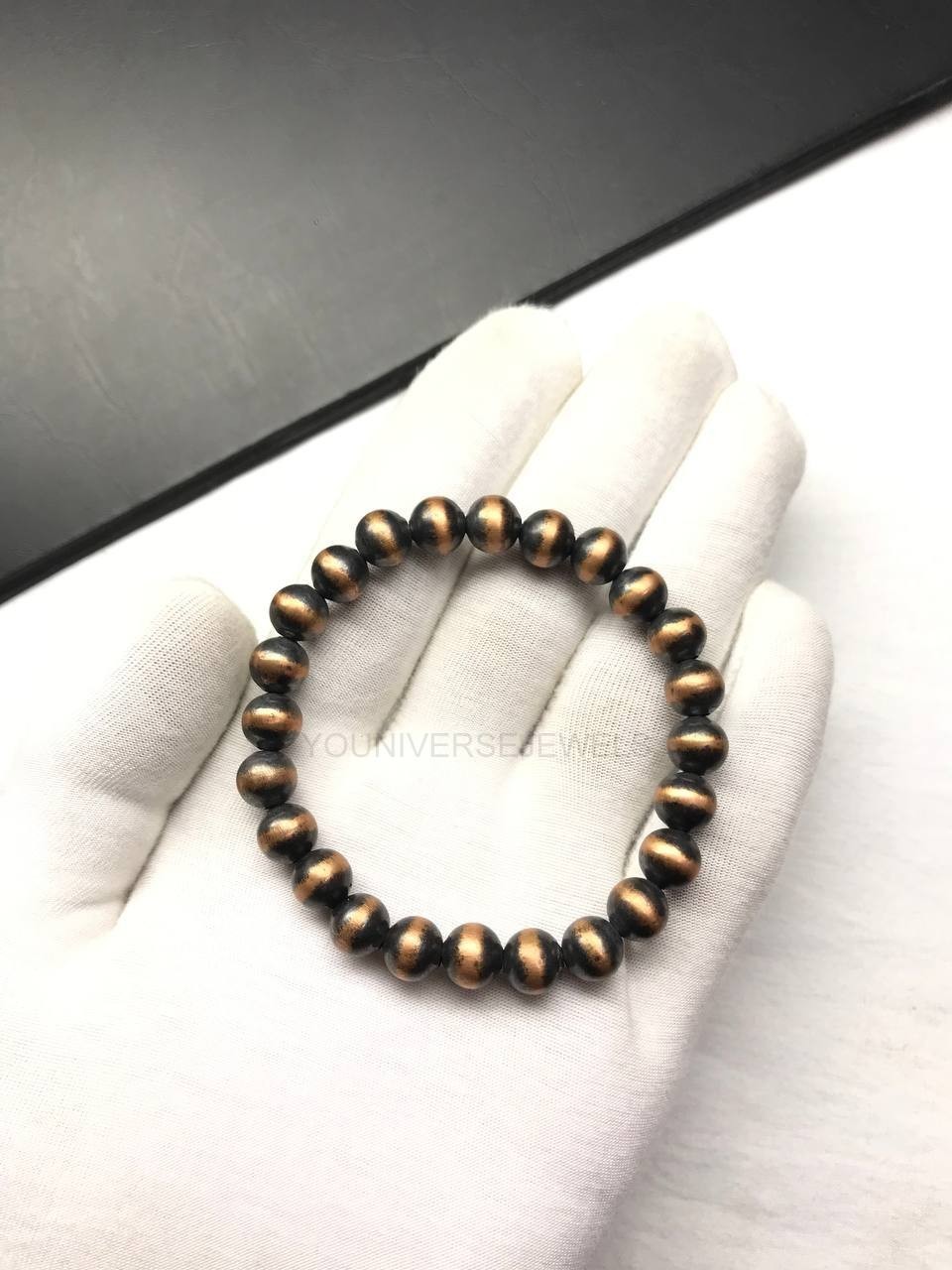8MM Copper Bracelet For Men & Women, Handmade Stretch Bracelet, Gift For Her/Him