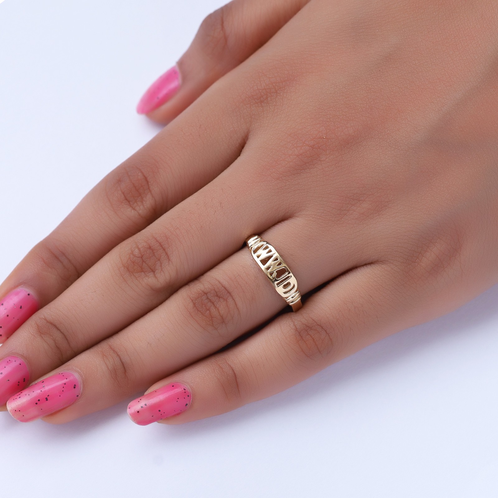 What Would Jesus Do “WWJD” Designer Ring 14k Yellow Gold Plated 925 Silver