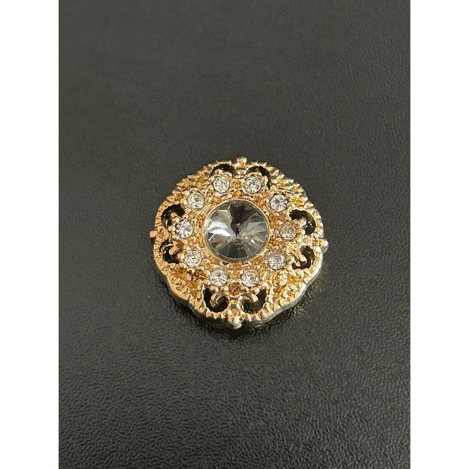 Snap Button Gold Good Crystal Filigree Magnolia And Vine standard Snap Jewelry