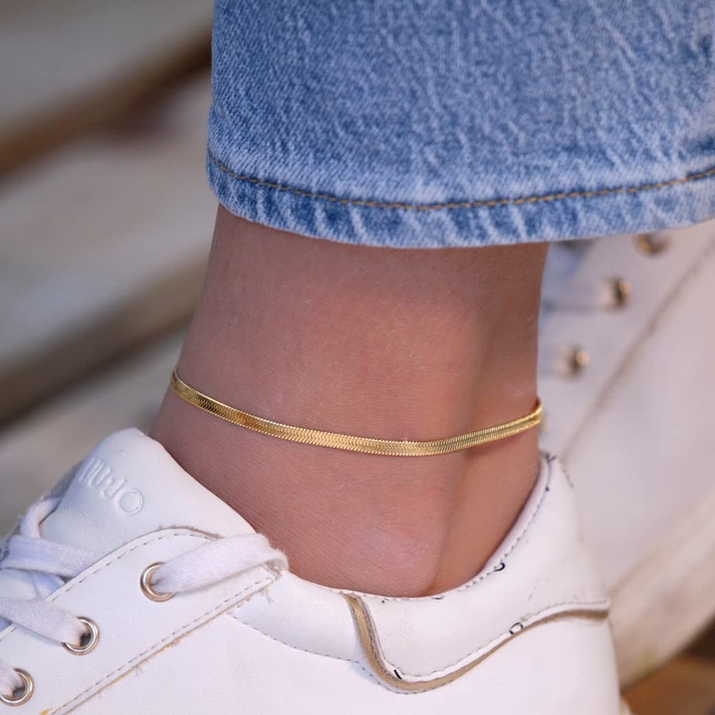 Titanium Steel Snake Bone Chain Anklet Women’s Ankle Foot Jewelry Bracelet Gifts