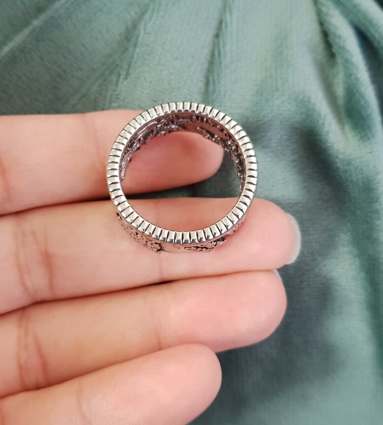 Fashion Ladies Men’s Unisex adult Band Ring 925 Sterling Silver plated UK Size N