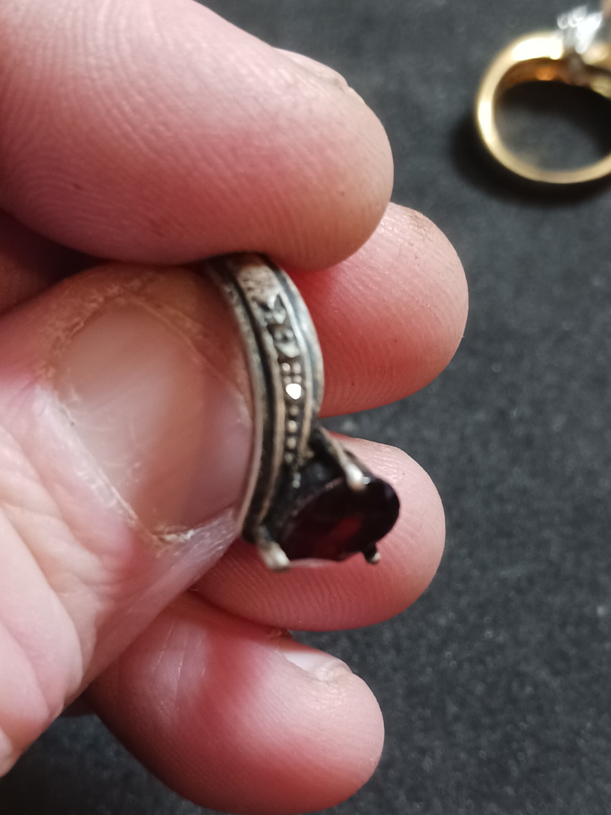4 Beautiful Rings 3 with no markings 1 stamped M with a Trademark Nice