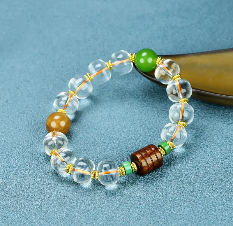 Girl Grandma Mothers Lady Women White Crystal Beads Bracelet Jewelry Box DD143