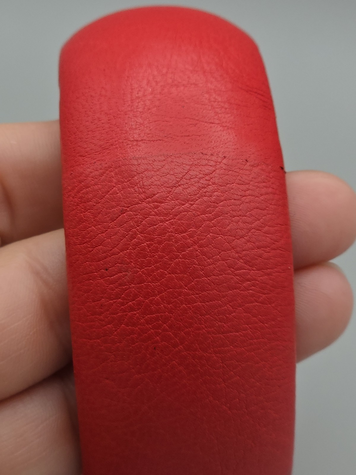Scuola del Cuoio Genuine Red Italian Leather Wide Bangle Bracelet Made in Italy