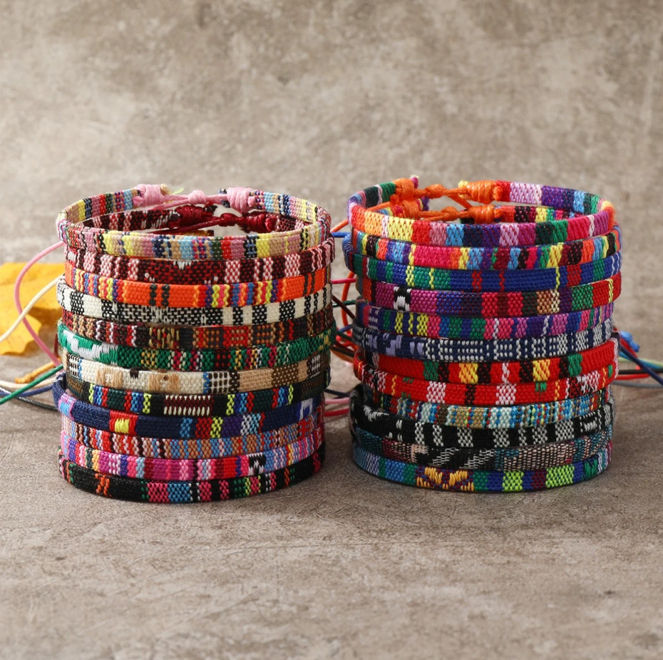 24Pcs Bohemian Surfer Bracelets Set Braided Friendship Beach Jewelry