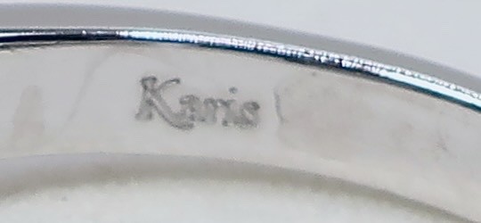 Signed Karis Men’s Statement Sz. 12 Ring Oval Blue Faux Sapphire Platinum Bonded