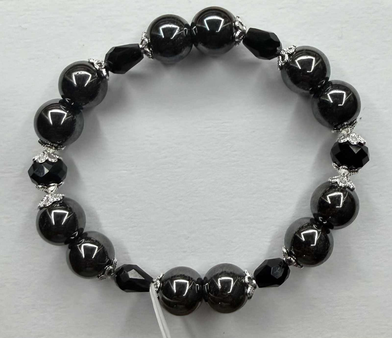 Hematite Crystal Bead Bracelet