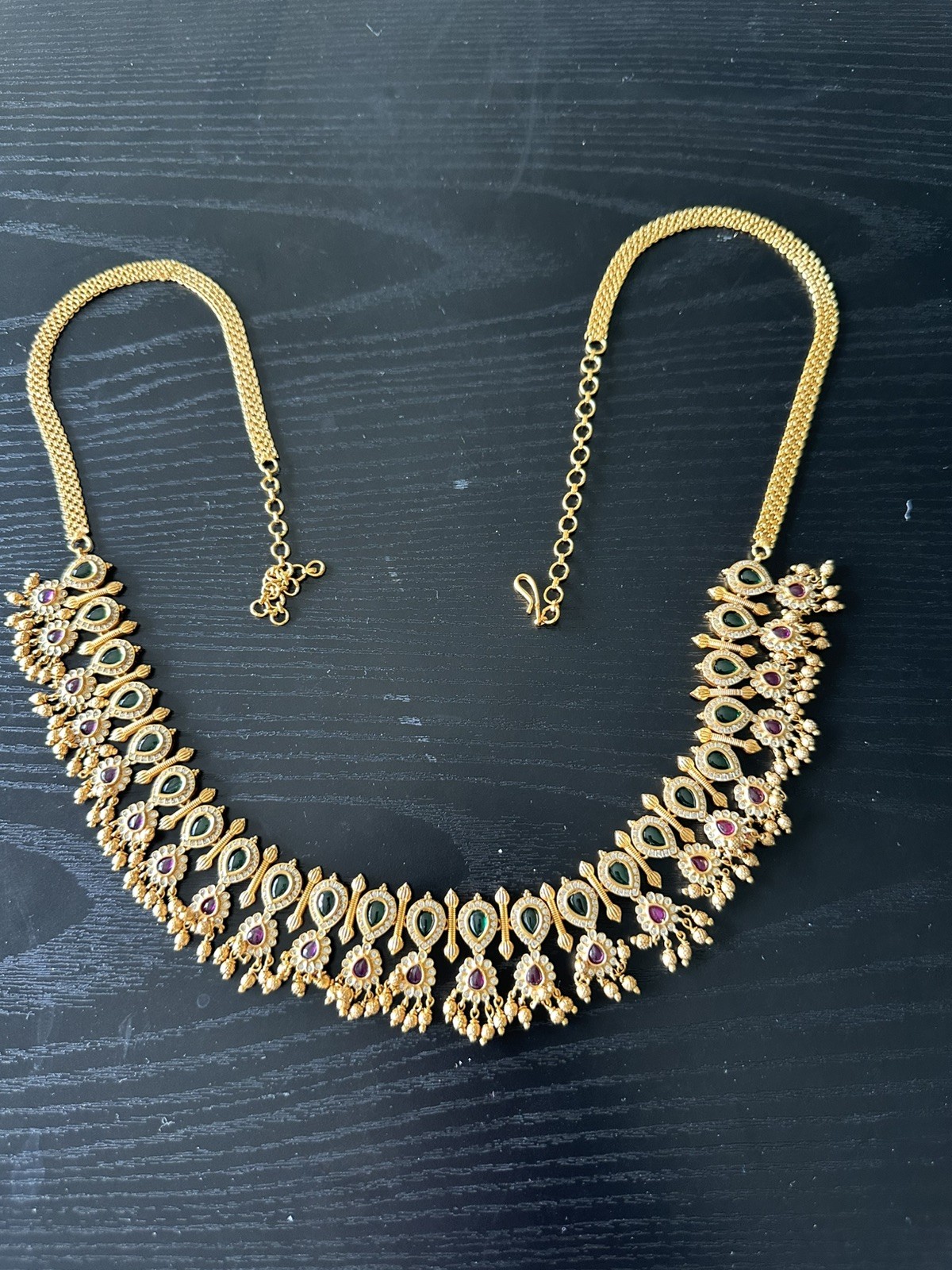Traditional South Asian Matte Gold Finish 2-in-1 Haram & Vaddanam / Hip Belt