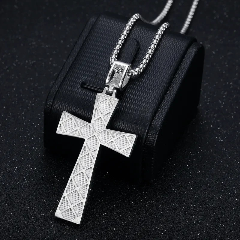 Titanium Steel Plating Rhinestones 18K Gold Plated Men’s Necklace