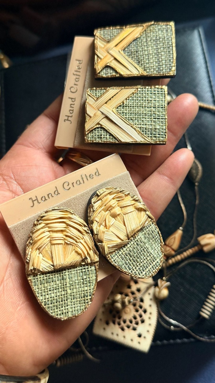 Boho Jewelry Collection Including Hand-Crafted Woven Rattan Earrings & more