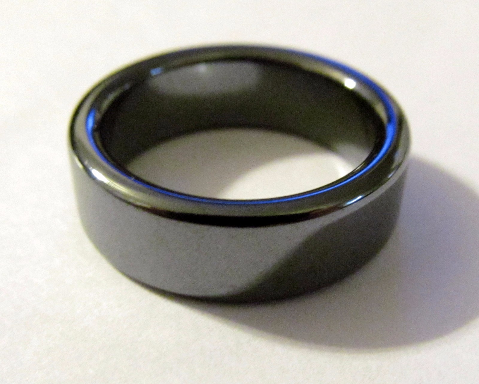 Genuine Hematite Black Flat 4.7 to 5.7mm Band Ring Various Sizes HEMR3W