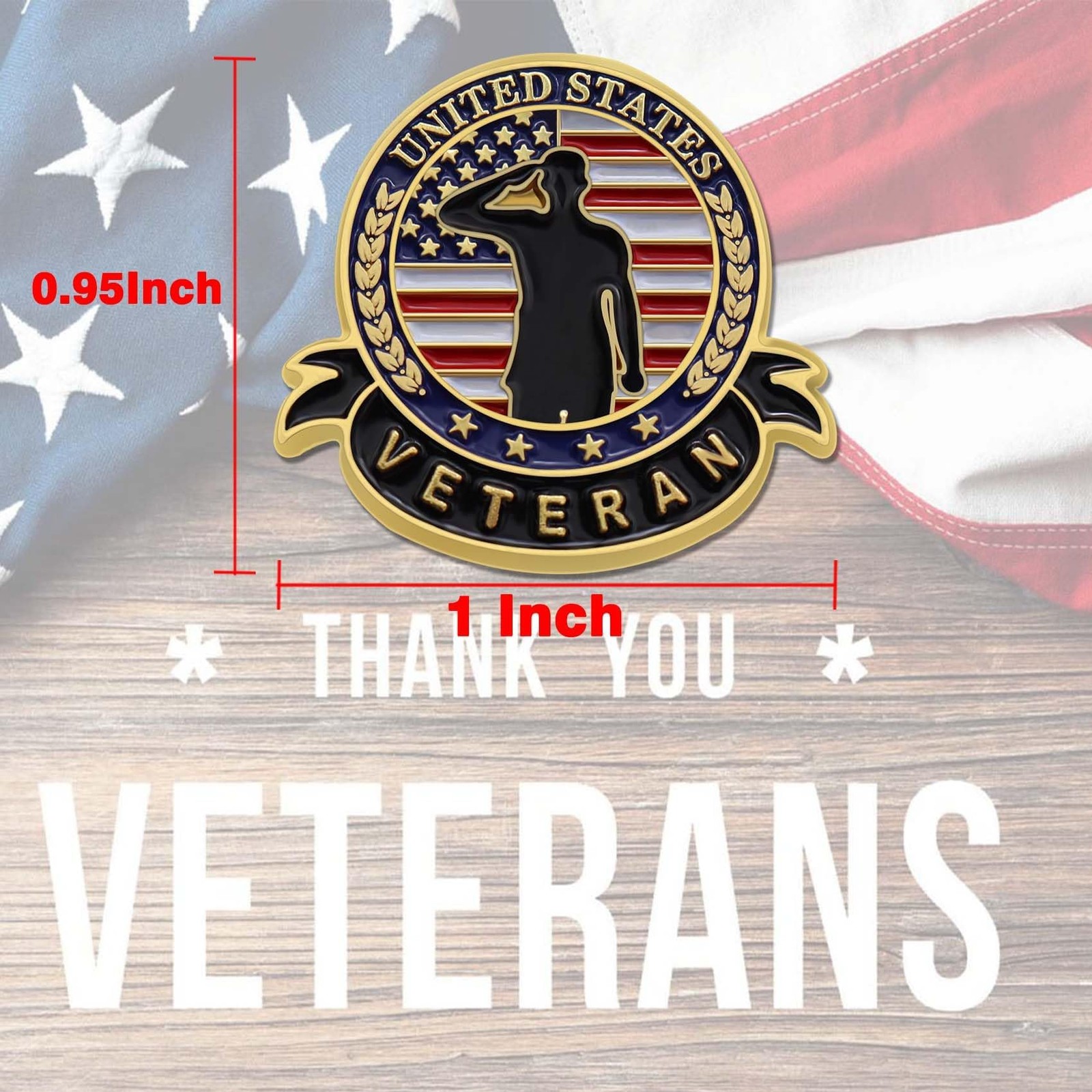 50 Pcs US Veteran Day Pins – Female/Male Soldier Patriotic American Flag Pins…