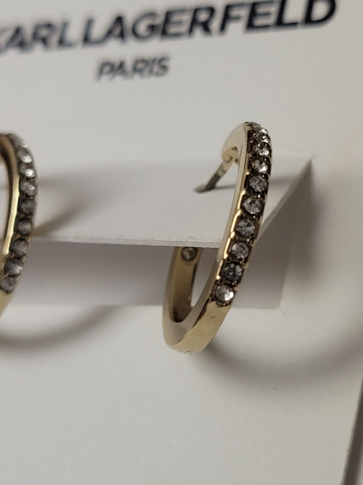 Karl Lagerfeld Paris Extra-Small Pavé Hoop Earrings, 0.35″ (2022) Brand New USA