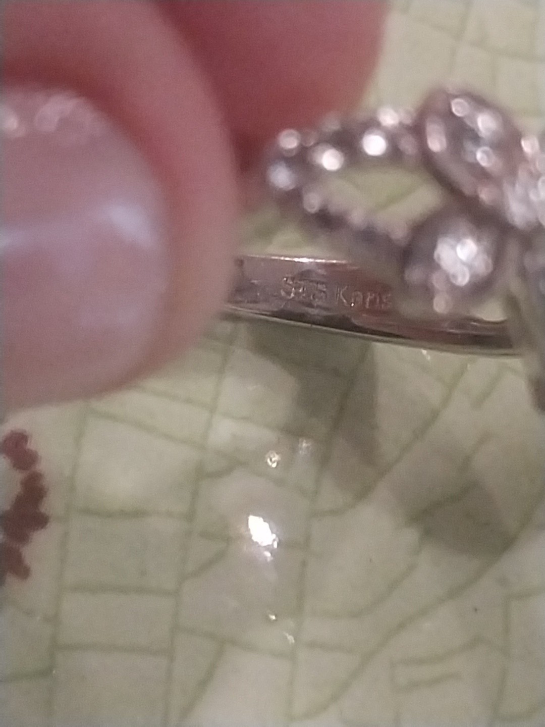 Karis Rose De France Amethyst, White Zircon Floral Rng PlatBond, sz 9, TCW= 9.70