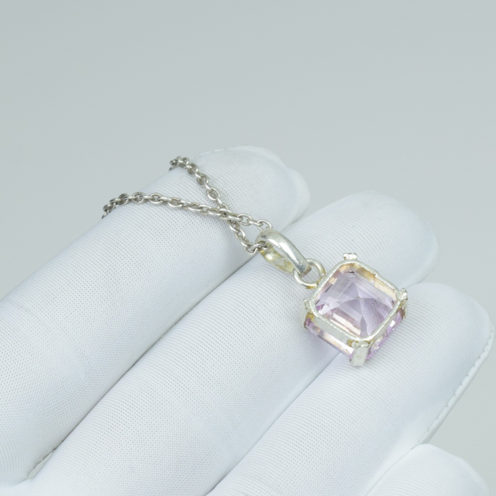 20Ct 925 Sterling Silver Kunzite Pendant, Beauty Pink Necklace Gift For Wife,