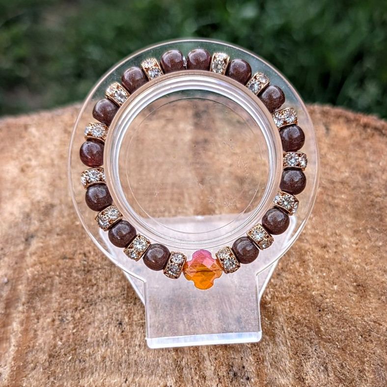 Rhinestone Fall Colored Bracelet Handmade