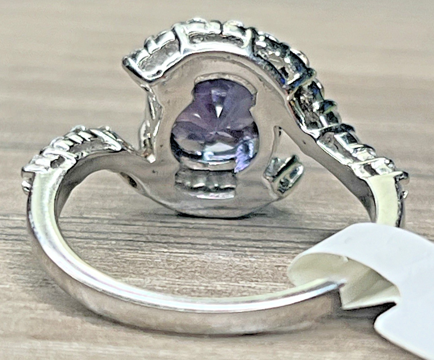 BBJ Sterling 925 Color Changing Alexandrite Sterling 925 Bypass Ring Eye Shaped