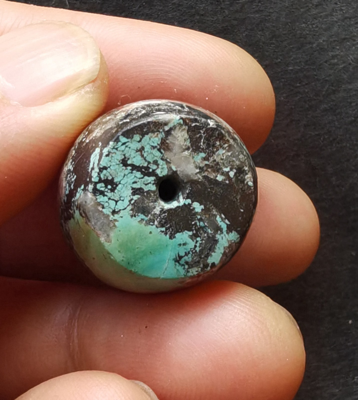 15.7g,barrel Genuine natural rainbow Turquoise stone pendant loose bead
