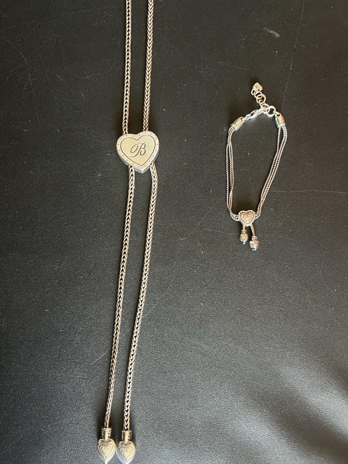 Brighton Heart Silver Necklace And Bracelet